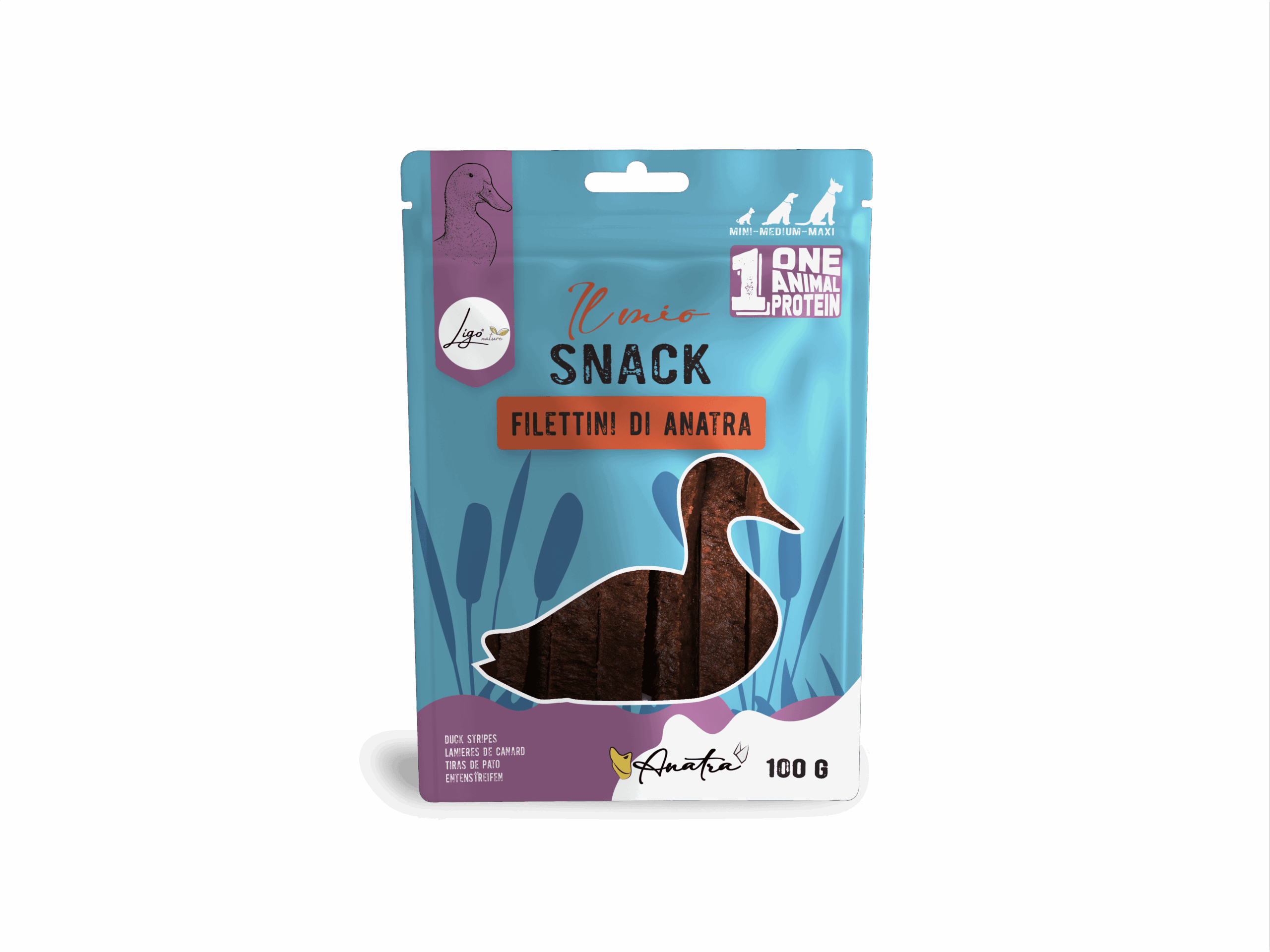 Il mio Snack SOFT Duck Fillets 100gr ONE ANIMAL PROTEIN - Ligo Nature