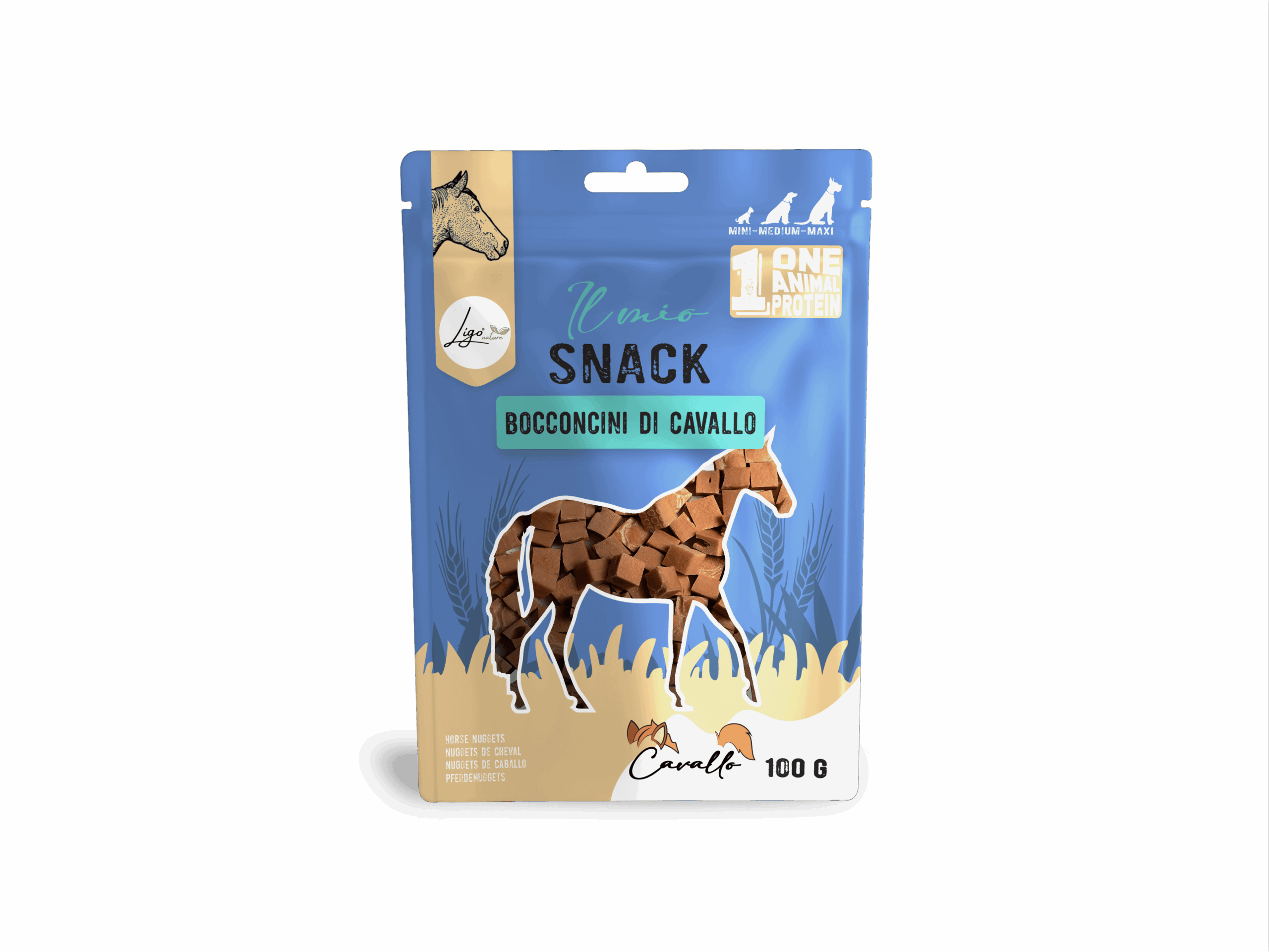 Il mio Snack SOFT Horse Bites 100gr ONE ANIMAL PROTEIN - Ligo Nature