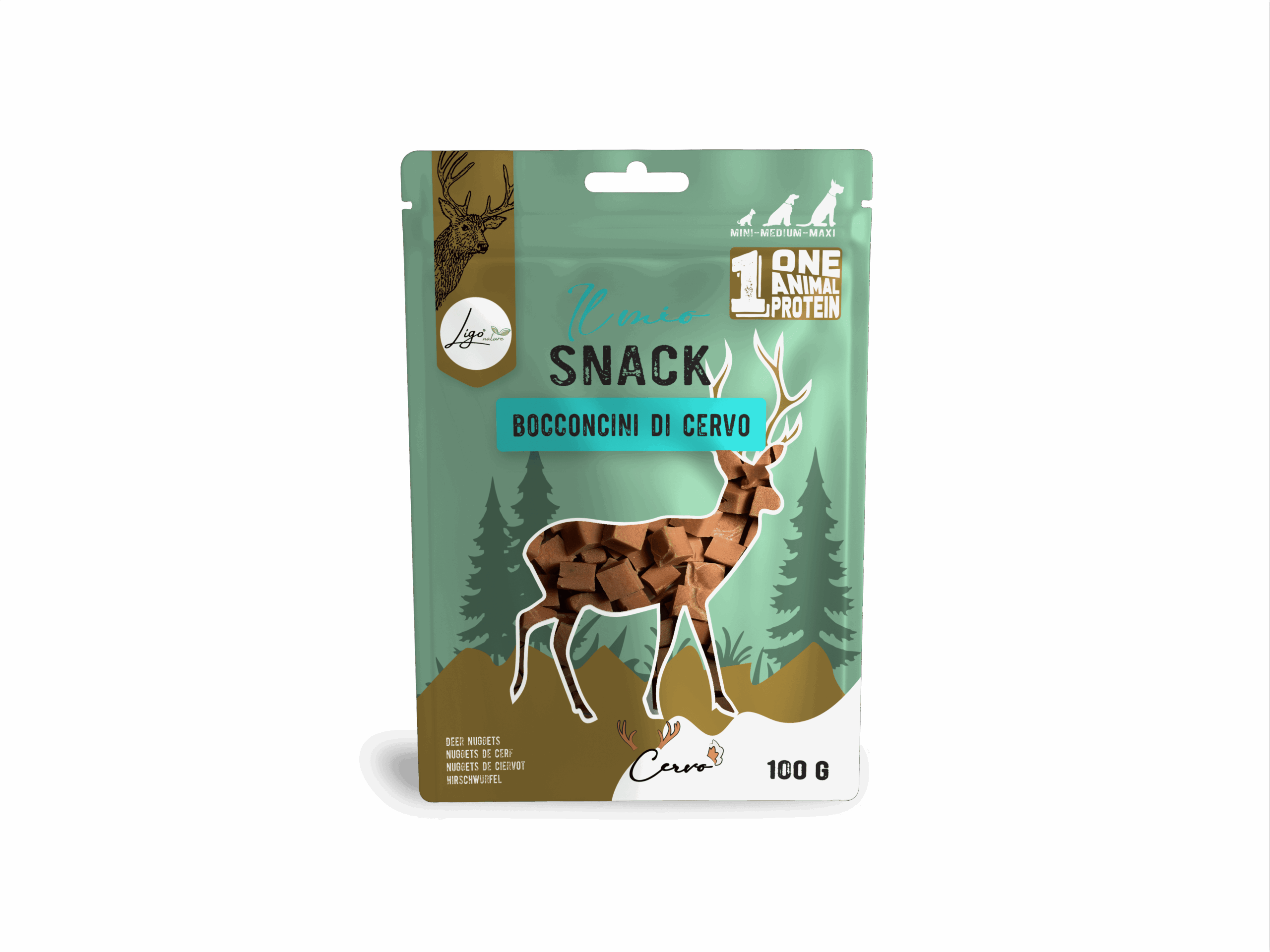 Il mio Snack SOFT Deer Bites 100gr ONE ANIMAL PROTEIN - Ligo Nature