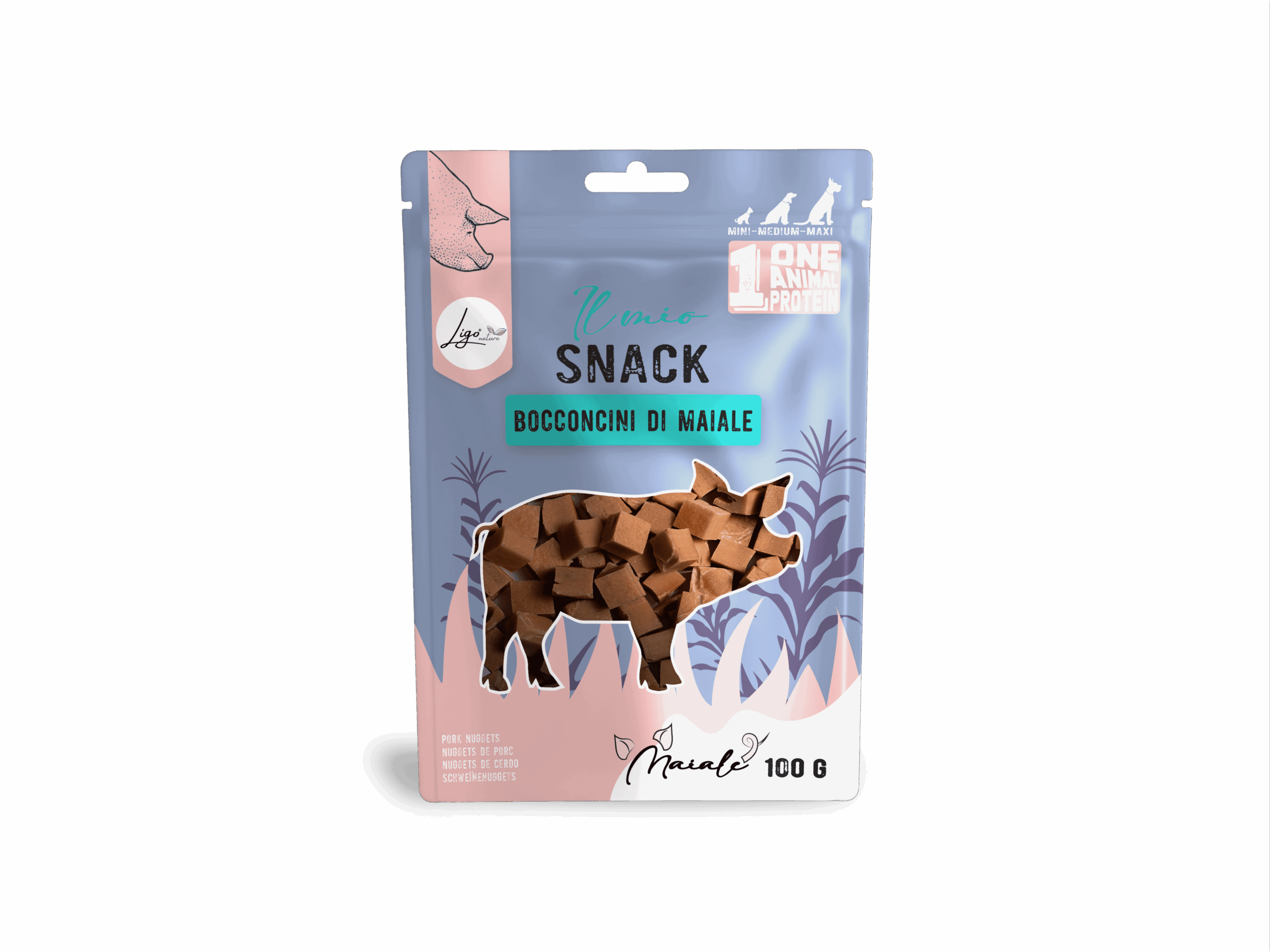 Il mio Snack SOFT Pork Bites 100gr ONE ANIMAL PROTEIN - Ligo Nature
