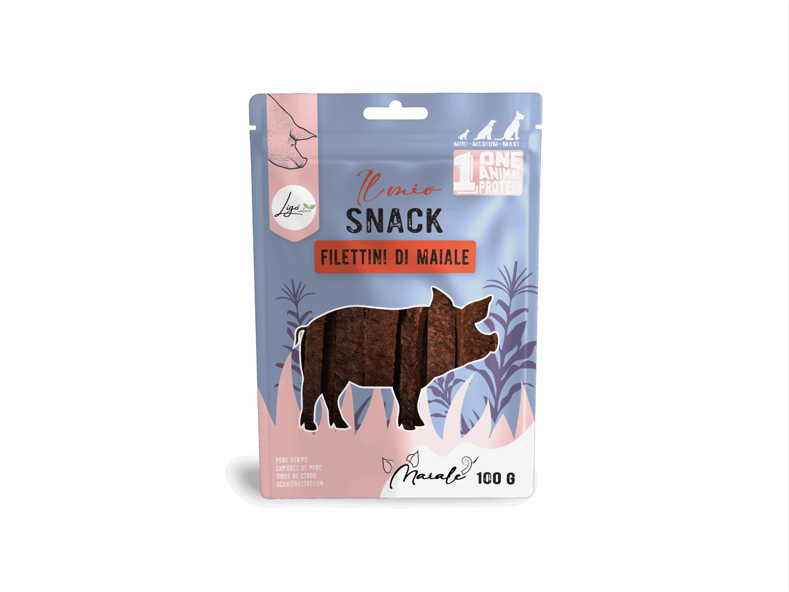 Il mio Snack SOFT Pork Fillets 100gr ONE ANIMAL PROTEIN - Ligo Nature