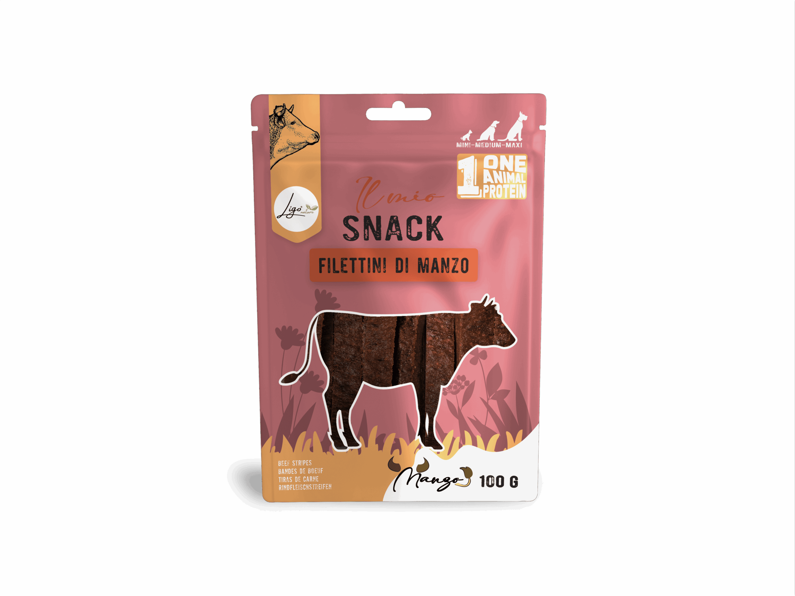 Il mio Snack SOFT Beef Fillets 100gr ONE ANIMAL PROTEIN - Ligo Nature