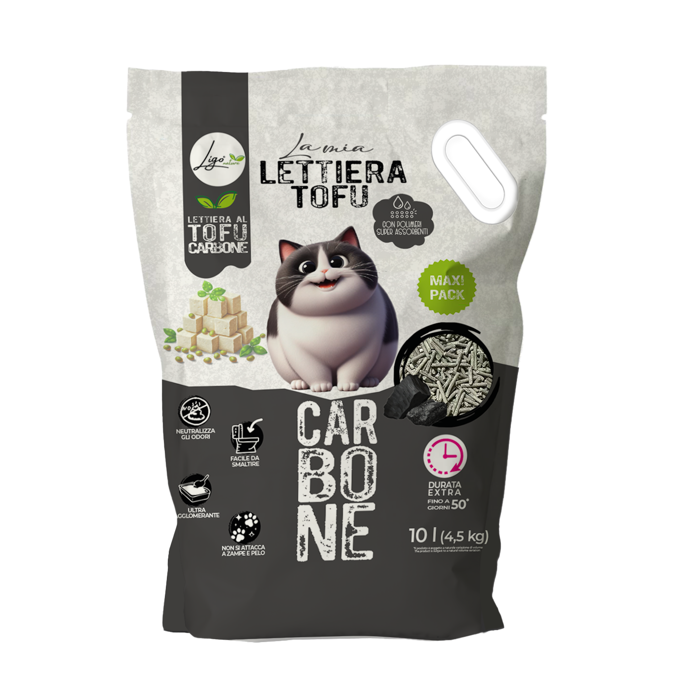 Tofu with Activated Charcoal 10l Litter - Ligo Nature