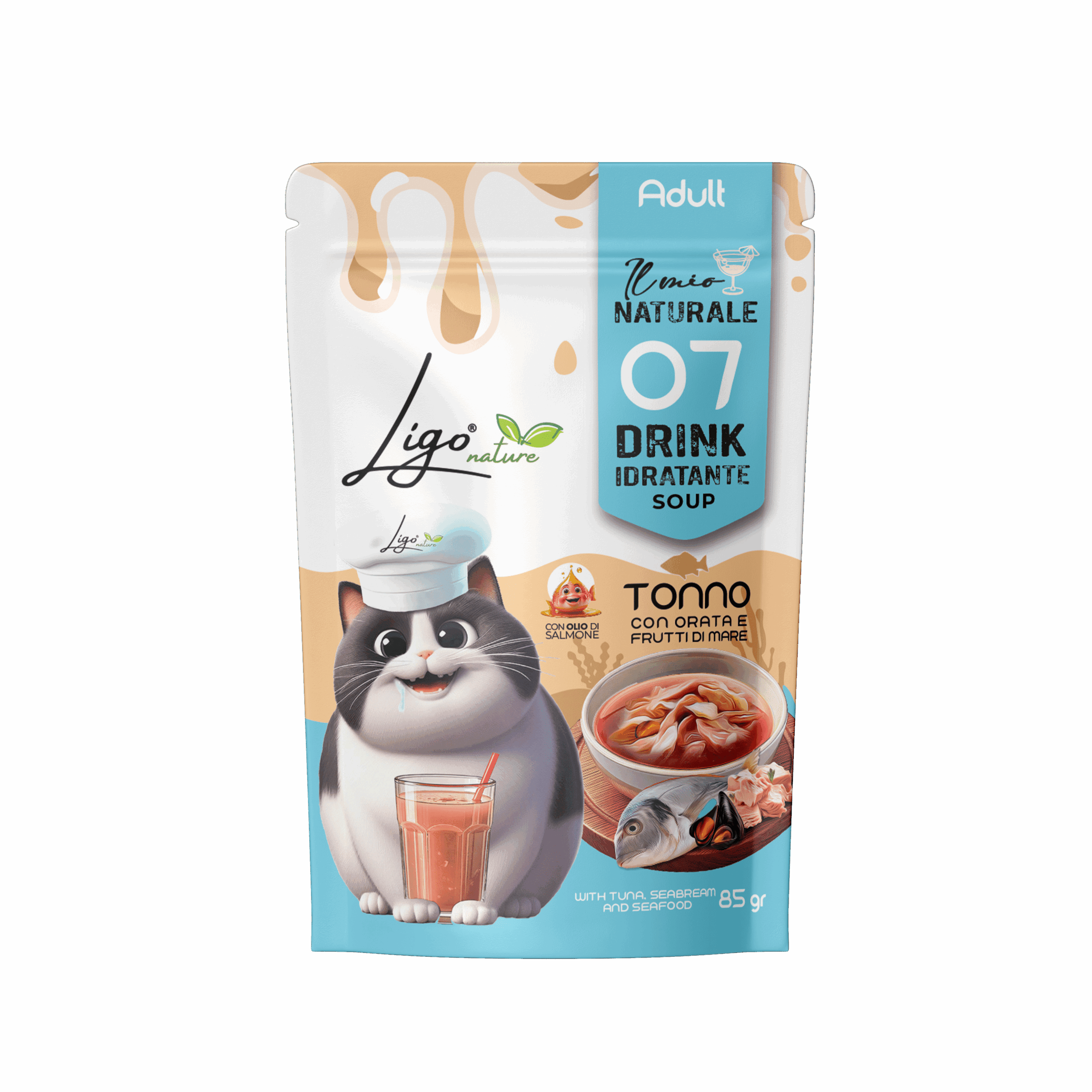 La Mia Naturale Soup Drink Tuna with Sea bream & Seafood - Ligo Nature