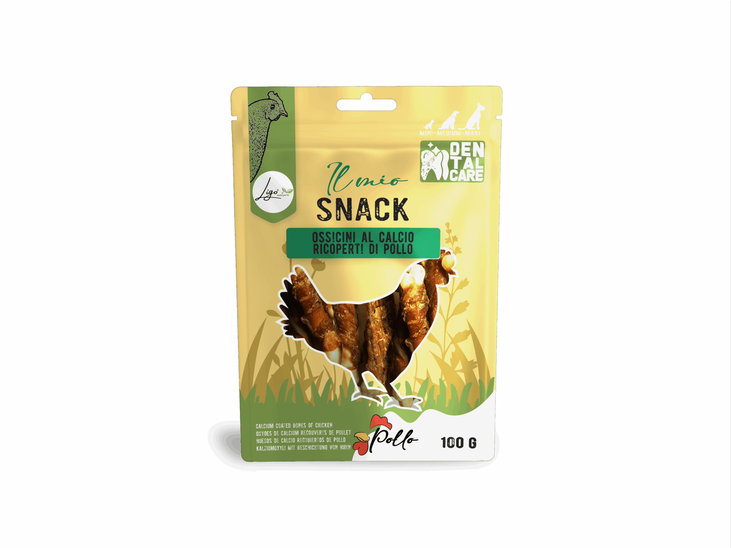Il mio Snack Calcium Bones Coated with Chicken 100gr DENTAL CARE - Ligo Nature