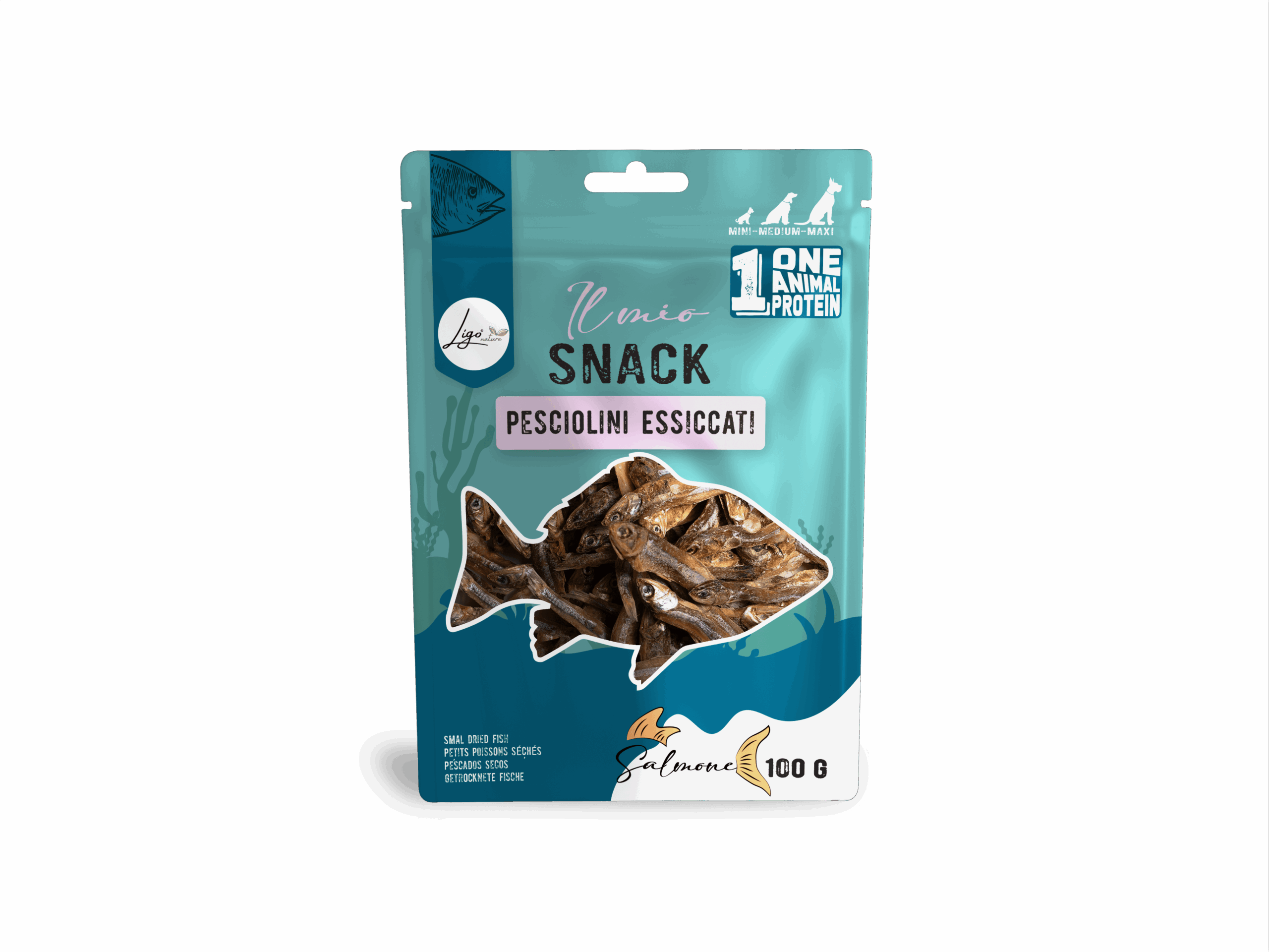 Il mio Snack Dried Fish 100gr ONE ANIMAL PROTEIN - Ligo Nature