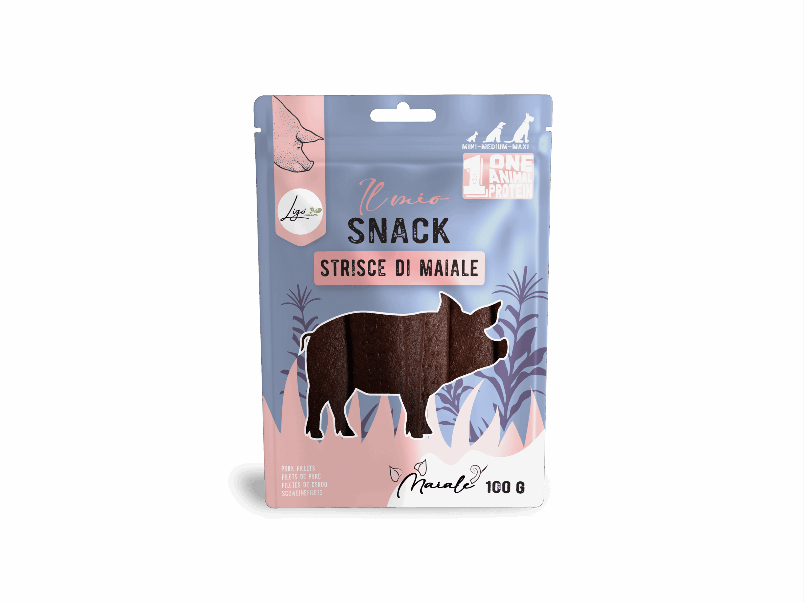 Il mio Snack SOFT Pork Strips 100gr ONE ANIMAL PROTEIN - Ligo Nature