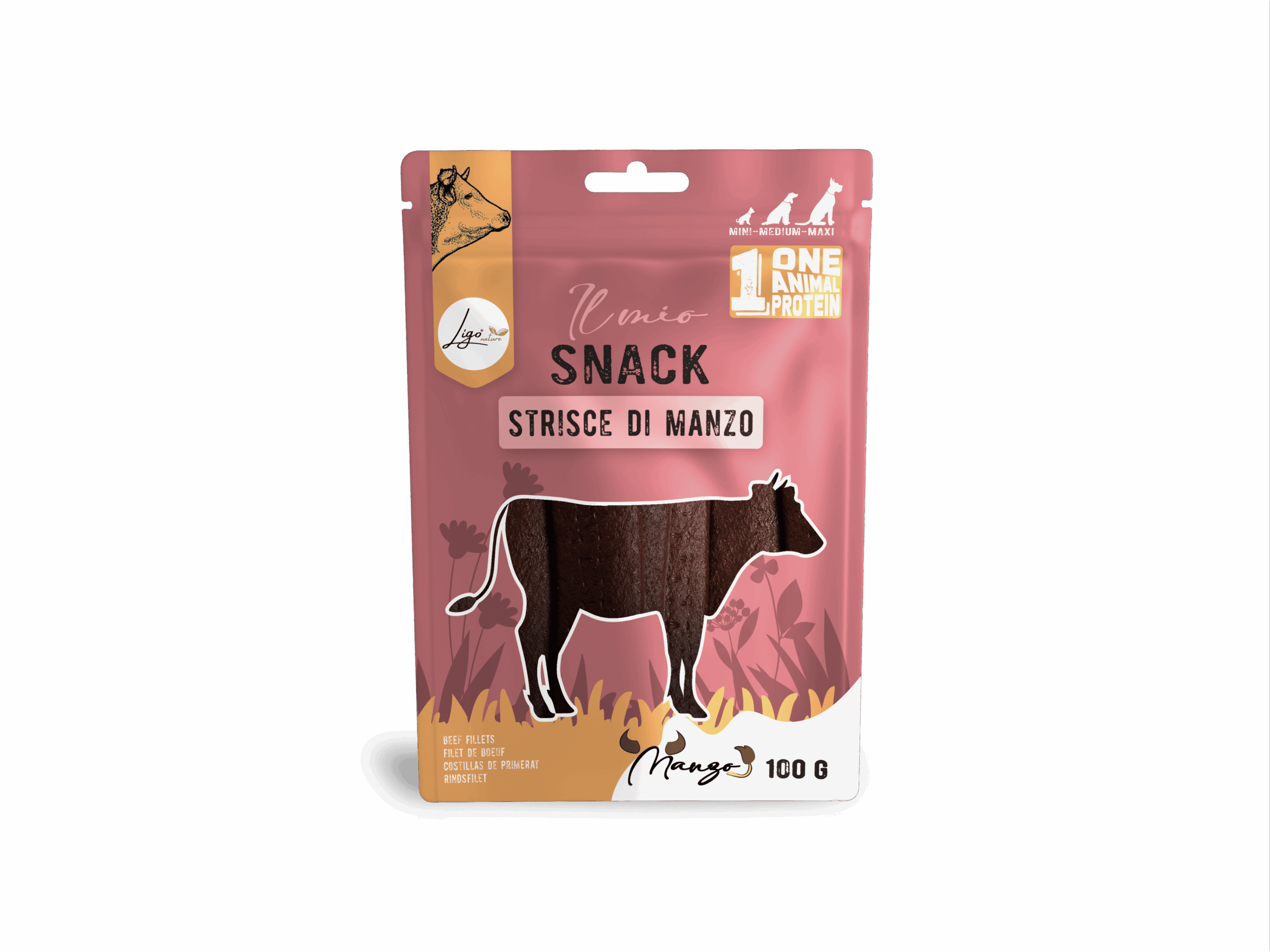 Il mio Snack SOFT Beef Strips 100gr ONE ANIMAL PROTEIN - Ligo Nature