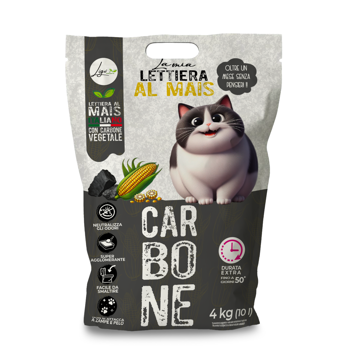 Corn with Activated Charcoal 10l Litter - Ligo Nature