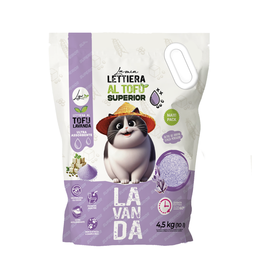 Lettiera Tofu SUPERIOR profumazione alla lavanda 10l 4,5KG