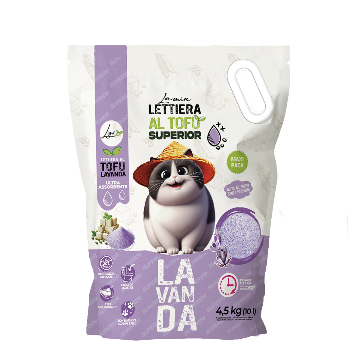 lettiera tofu superior lavanda gatti di Ligo Nature