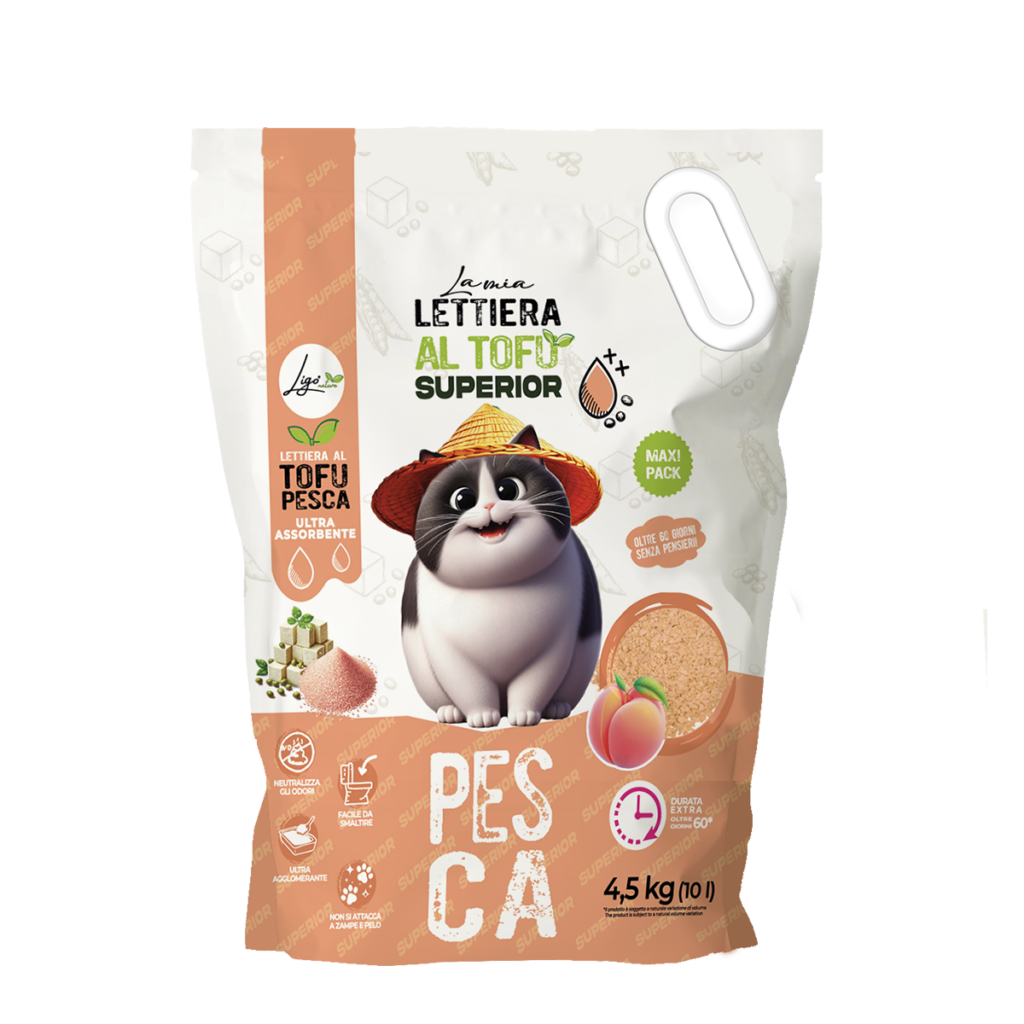 Lettiera Tofu SUPERIOR profumazione alla pesca 10l 4,5KG